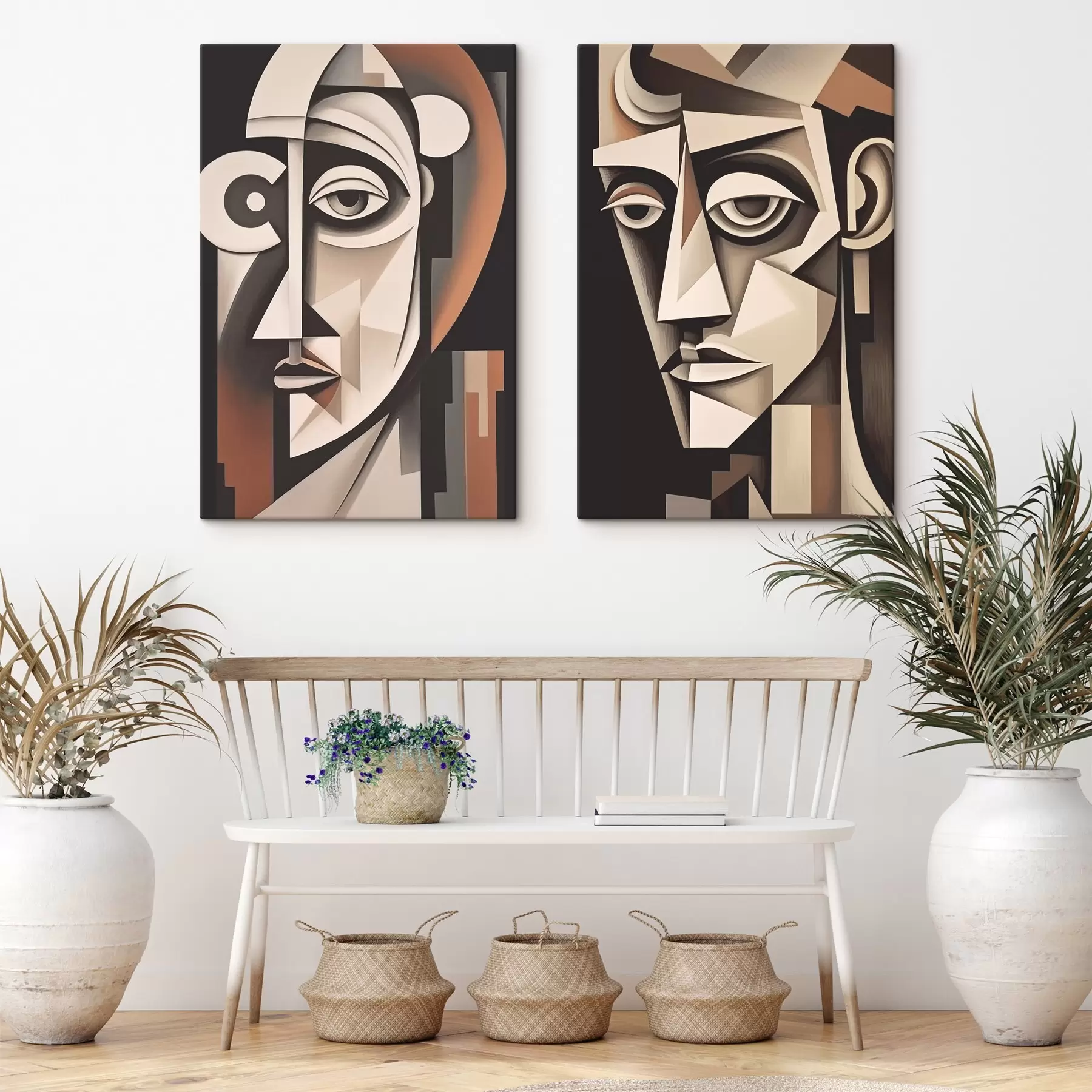 Fototapete Abstrakte Porträts im kubistischen Stil m00550