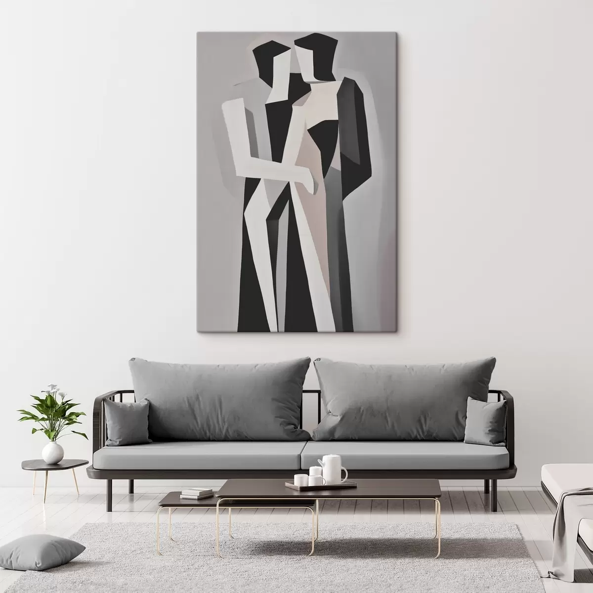 Wandbilder Abstrakte Figuren in Monochrom s45155