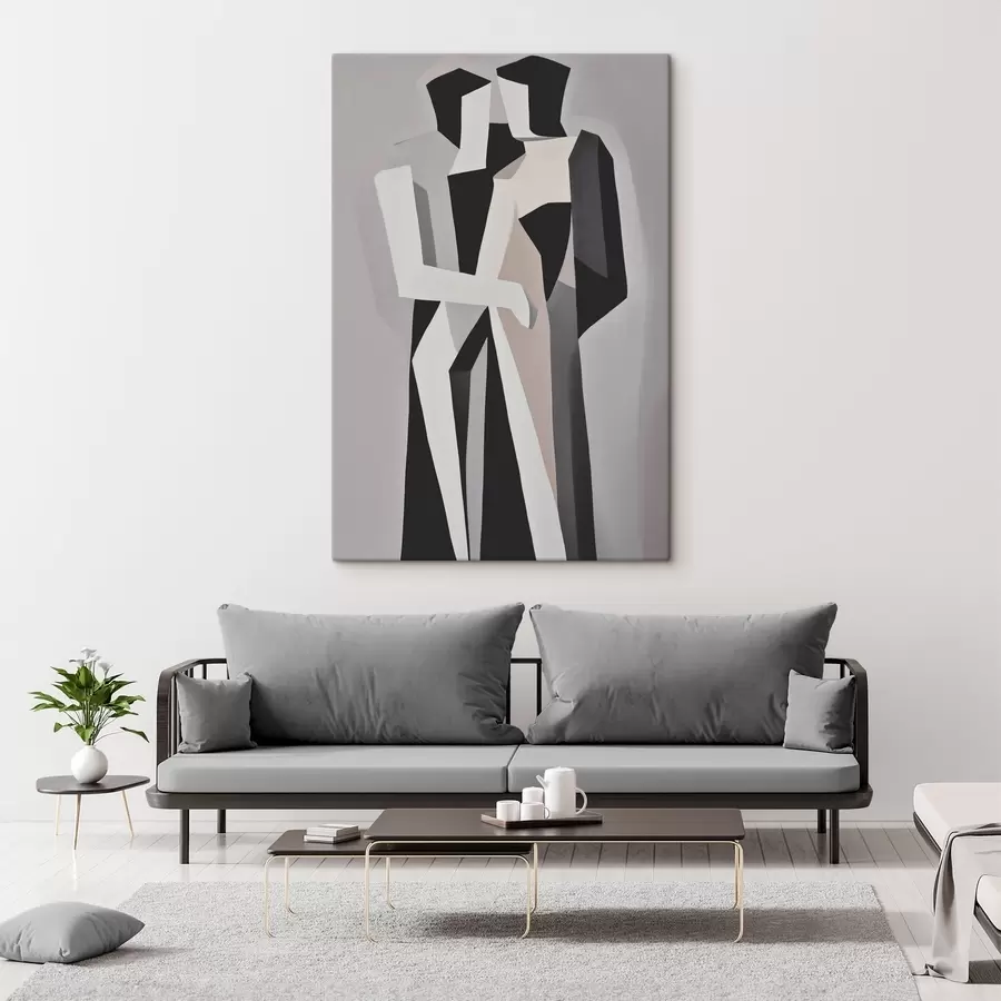Wandbilder Abstrakte Figuren in Monochrom s45155