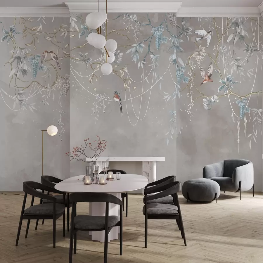 Fototapete Gleiches Thema, aber mit blauen Weintrauben w04302v1