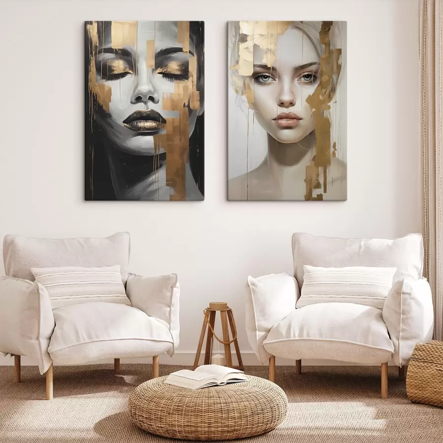 Wandbilder Schwarzes und weißes Frauenporträt m00544