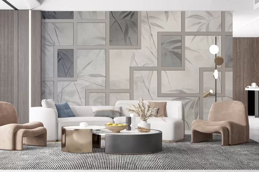 Fototapete Bambus und Geometrie w04319