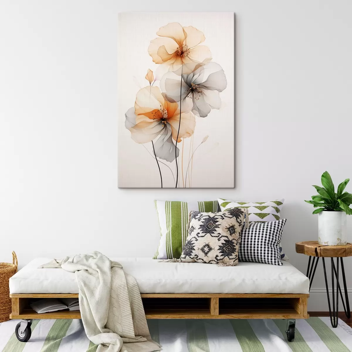 Wandbilder Abstrakte durchscheinende Blumen s44558