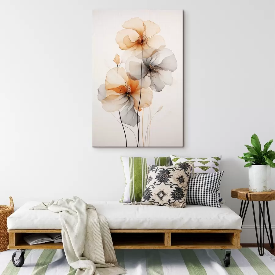 Wandbilder Abstrakte durchscheinende Blumen s44558