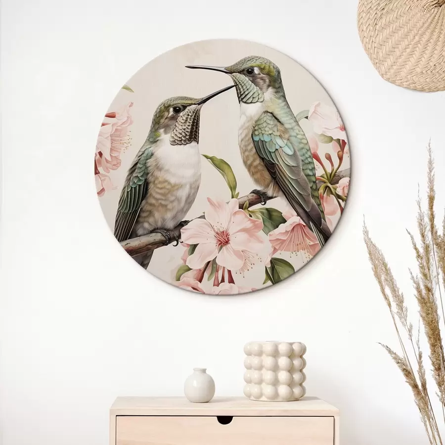 Wandbilder Ein Vogelpaar auf einem Ast r44550