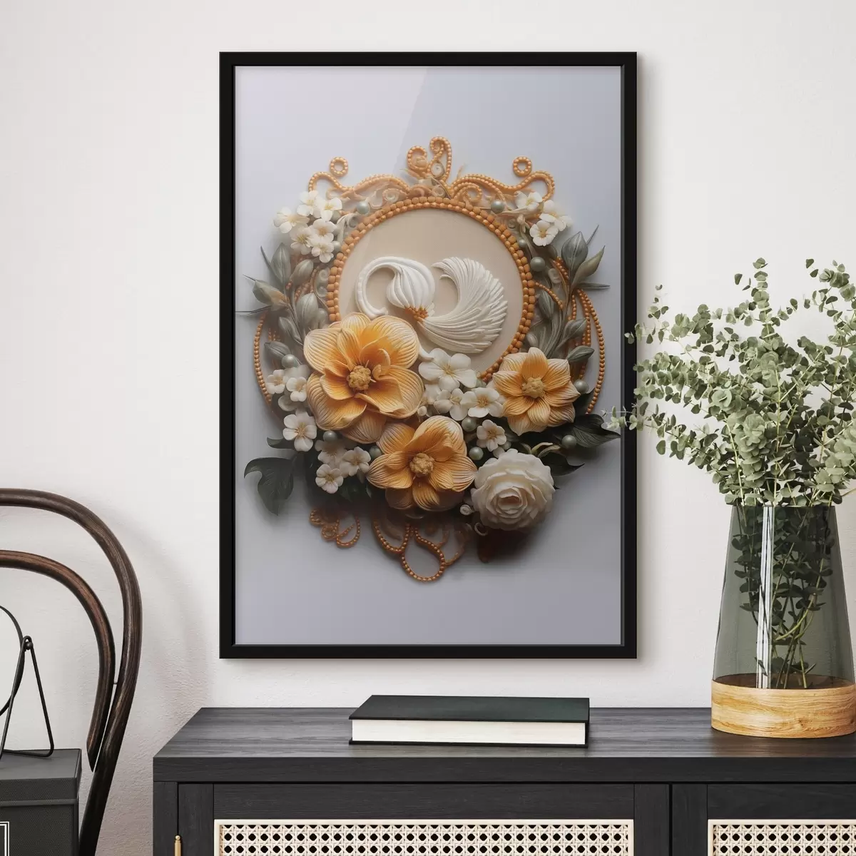 Poster Abstrakte Komposition von Blumen f44553