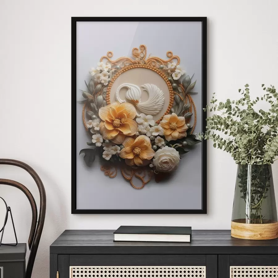 Fototapete Abstrakte Komposition von Blumen f44553