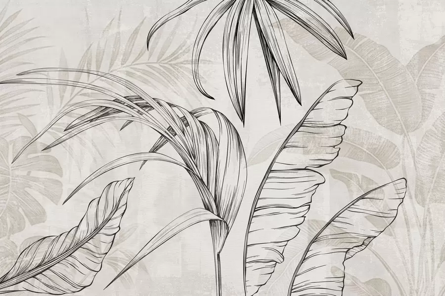 Fototapete Blätter auf Hintergrund mit Nachahmung Unschärfe und Textur w04362