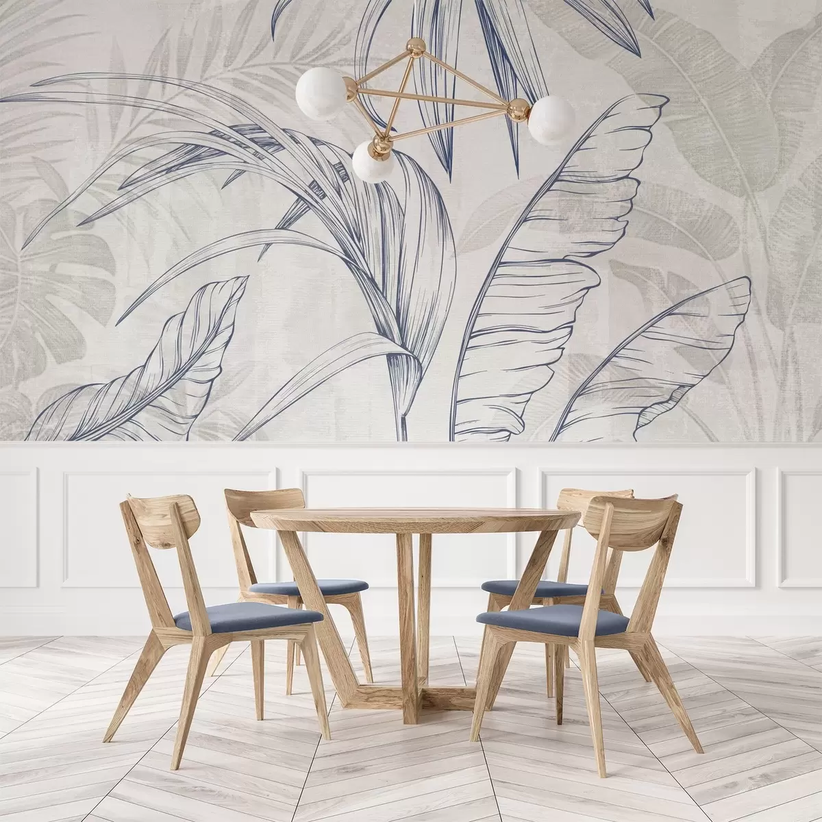 Fototapete Blätter auf Hintergrund mit Nachahmung Unschärfe und Textur w04362v1