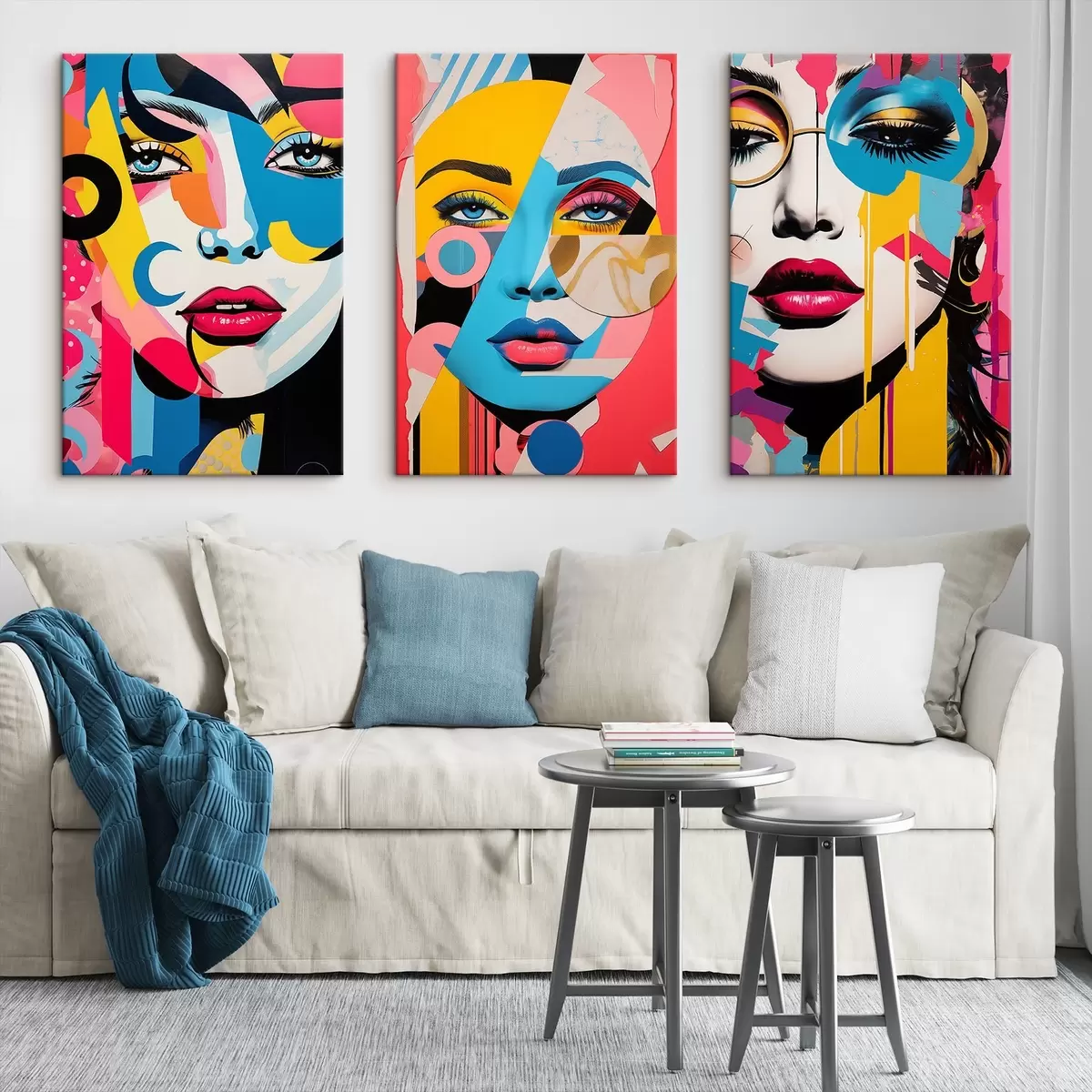 Wandbilder Abstraktion von bunten Gesichtern m00557