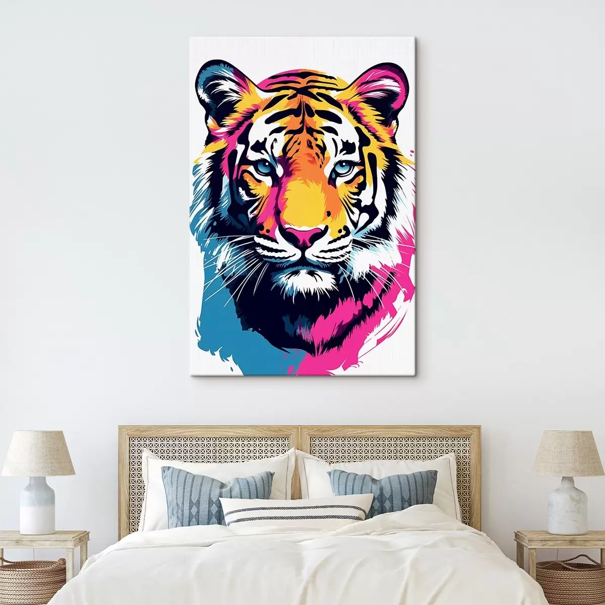 Wandbilder Neon-Tiger s45278
