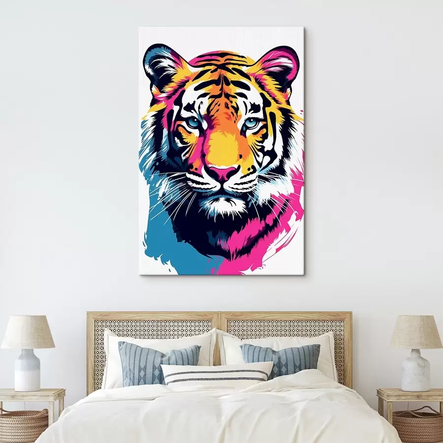 Wandbilder Neon-Tiger s45278