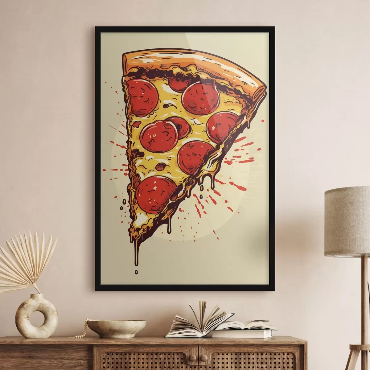 Poster Scheibe Peperoni-Pizza f45275