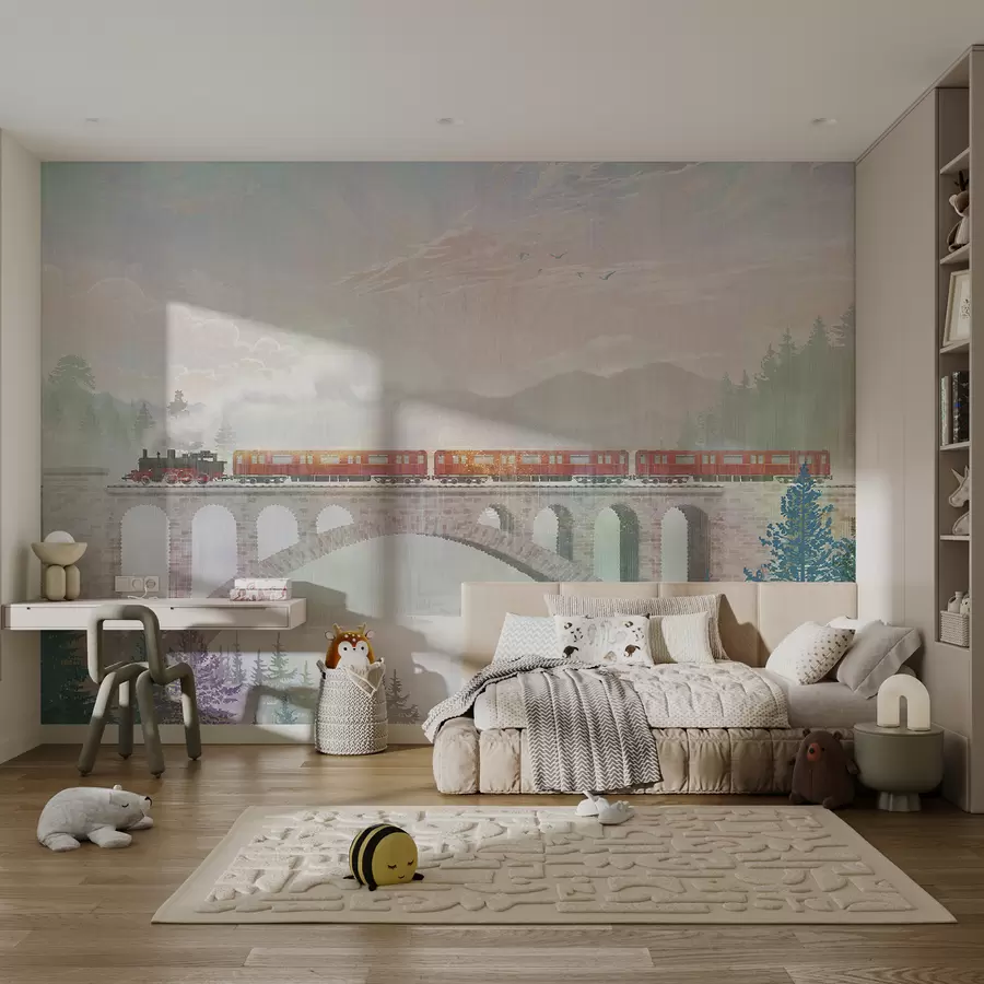 Fototapete Zug, Kunstfarbe und Farbe u64350