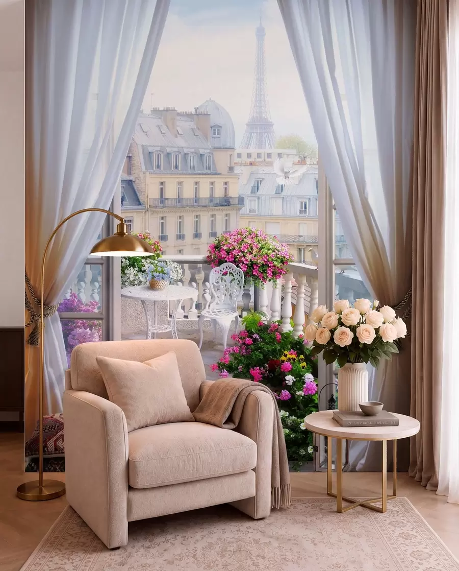 Fototapete Paris, Blick aus dem Fenster u79425