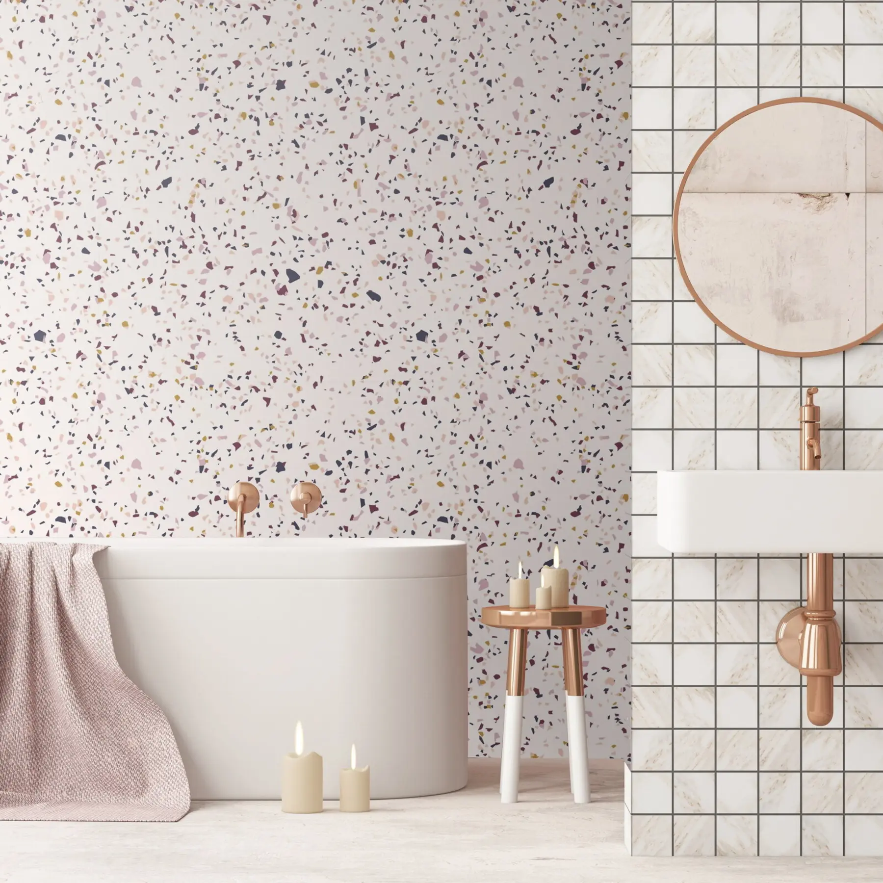 Fototapete Farbe Krümel-Effekt, Boho-Stil u71766