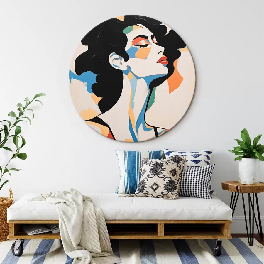 Wandbilder Abstraktes Porträt einer Frau mit Nachahmung von Pinselstrichen r45233