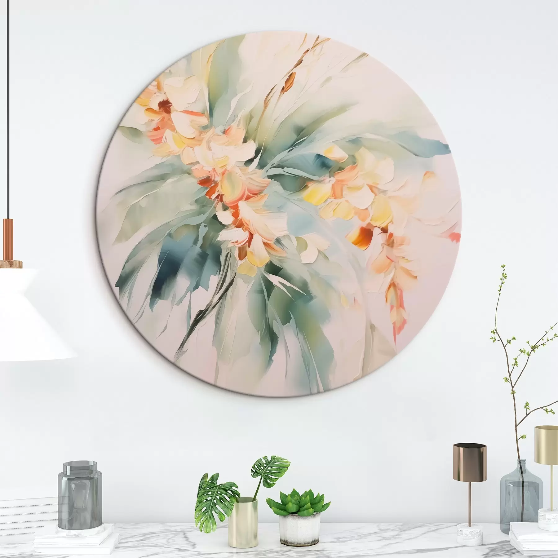 Wandbilder Abstrakte Blumen im Laub r45305