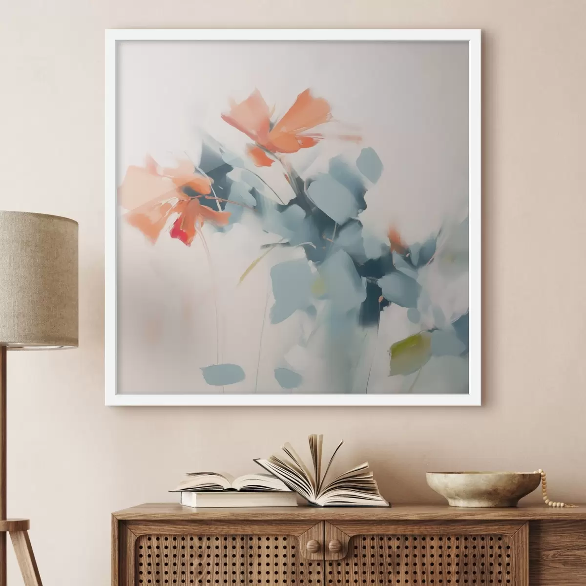 Poster Abstrakte Blumen Nachahmung Malerei f45303