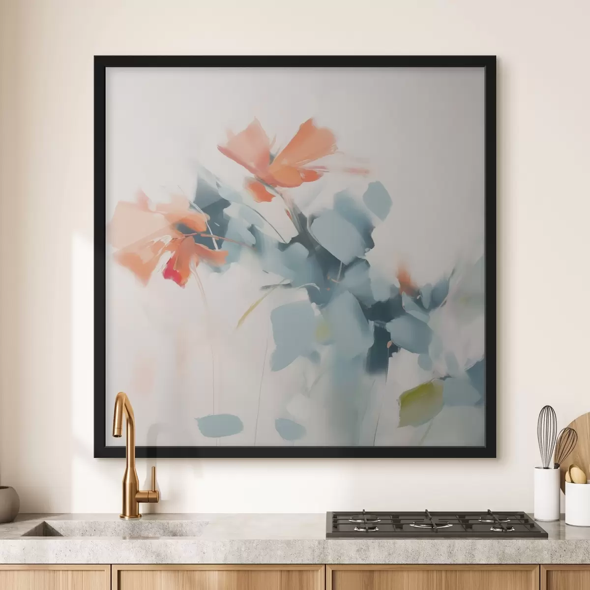 Poster Abstrakte Blumen Nachahmung Malerei f45303