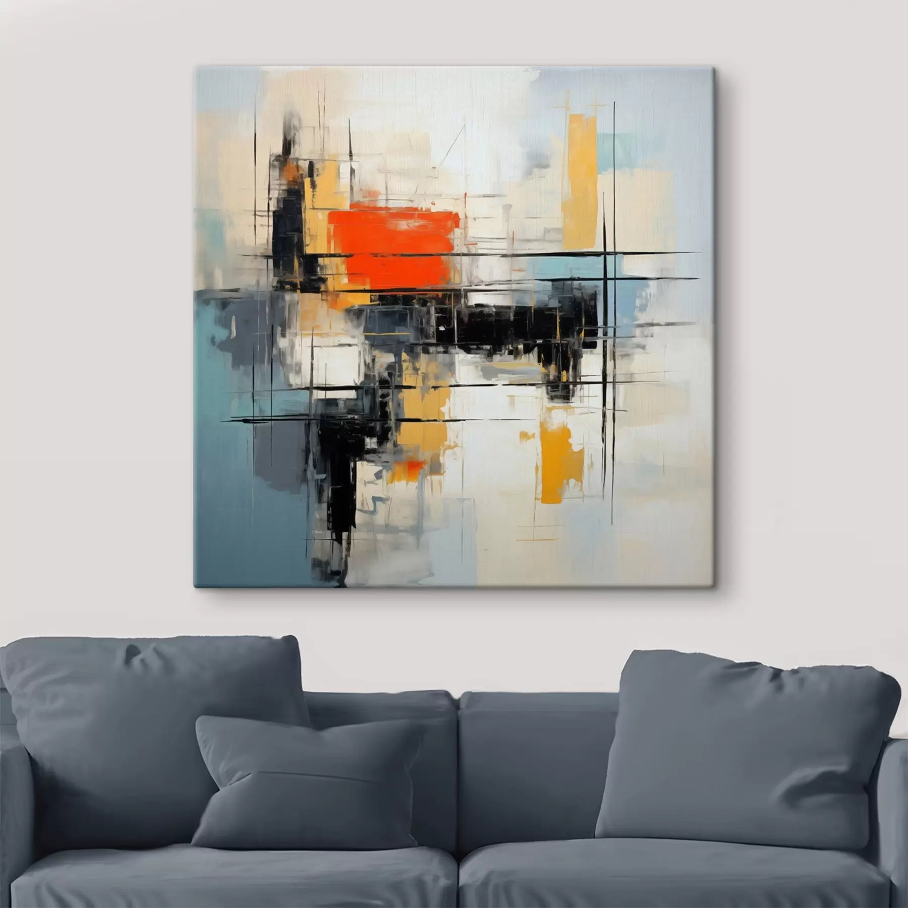 Wandbilder Dynamische Leinwand im modernen Stil mit scharfen Strichen s45040