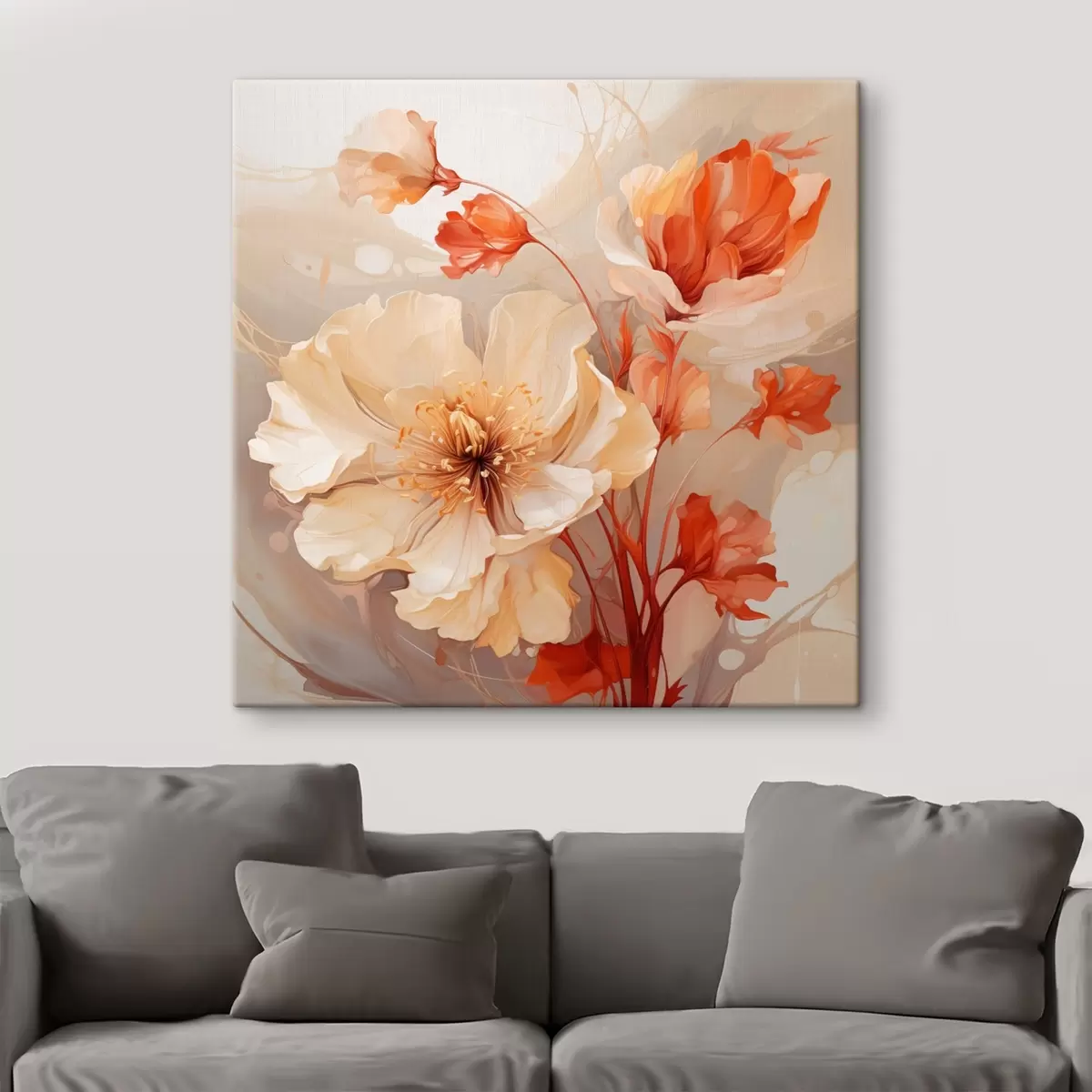 Wandbilder Zauberhafte Blumen in Pastelltönen im verträumten Stil s45042