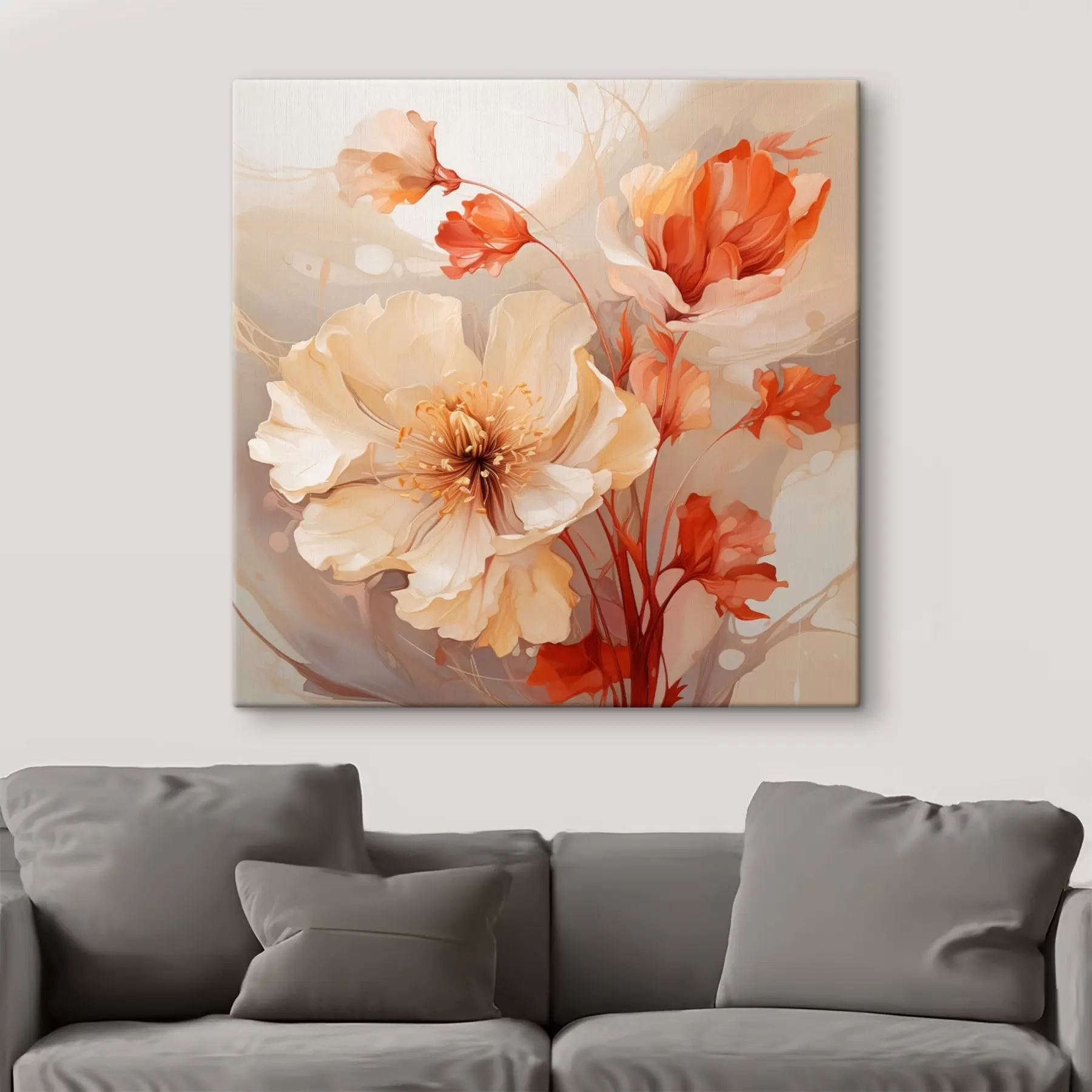 Fototapete Zauberhafte Blumen in Pastelltönen im verträumten Stil s45042