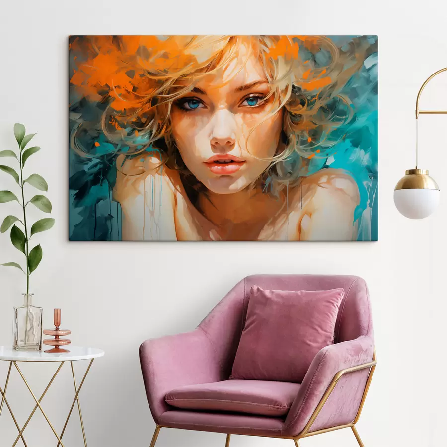 Wandbilder Ausdrucksstarkes Frauenbild in abstrakt-realistischem Stil s45061