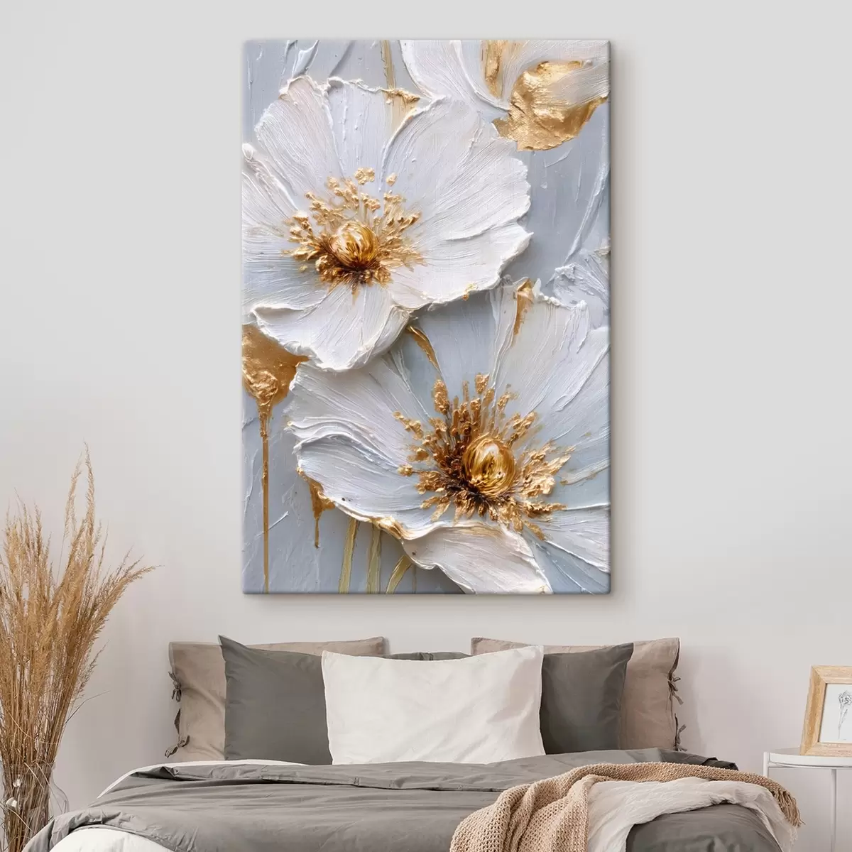 Wandbilder Strukturierte Gänseblümchen: Impasto-Kunst mit ausdrucksstarken Pinselstrichen s45241