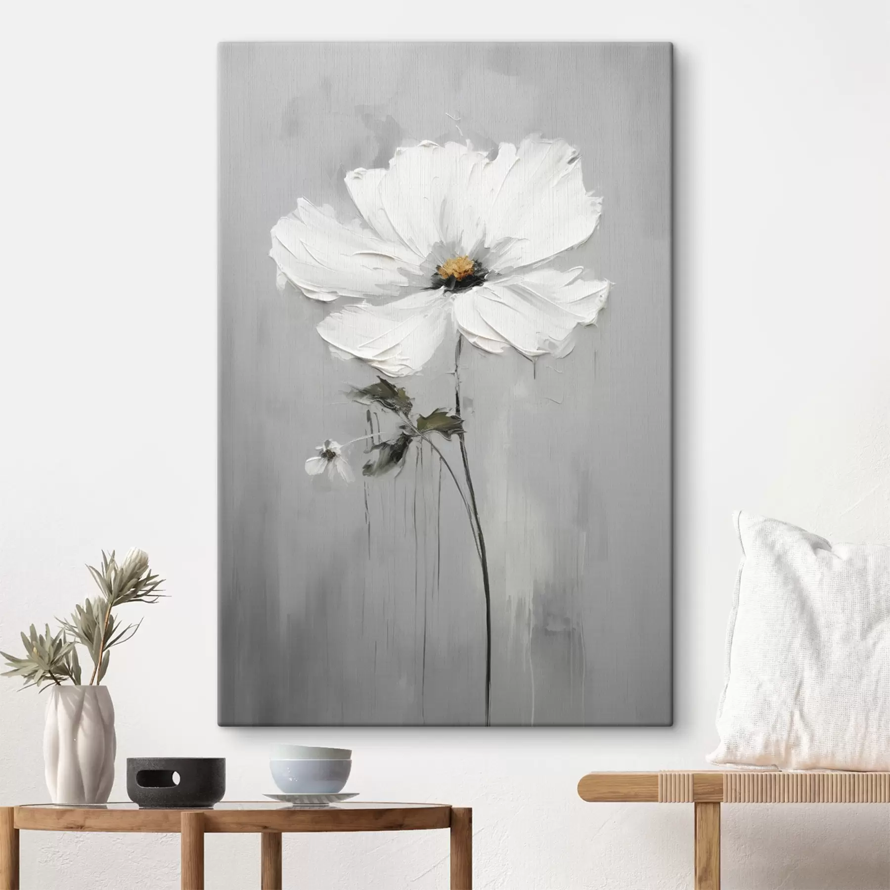 Wandbilder Monochrome Blume im volumetrischen Stil s45253