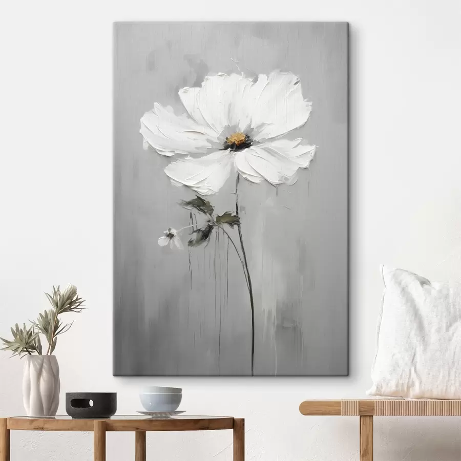 Wandbilder Monochrome Blume im volumetrischen Stil s45253
