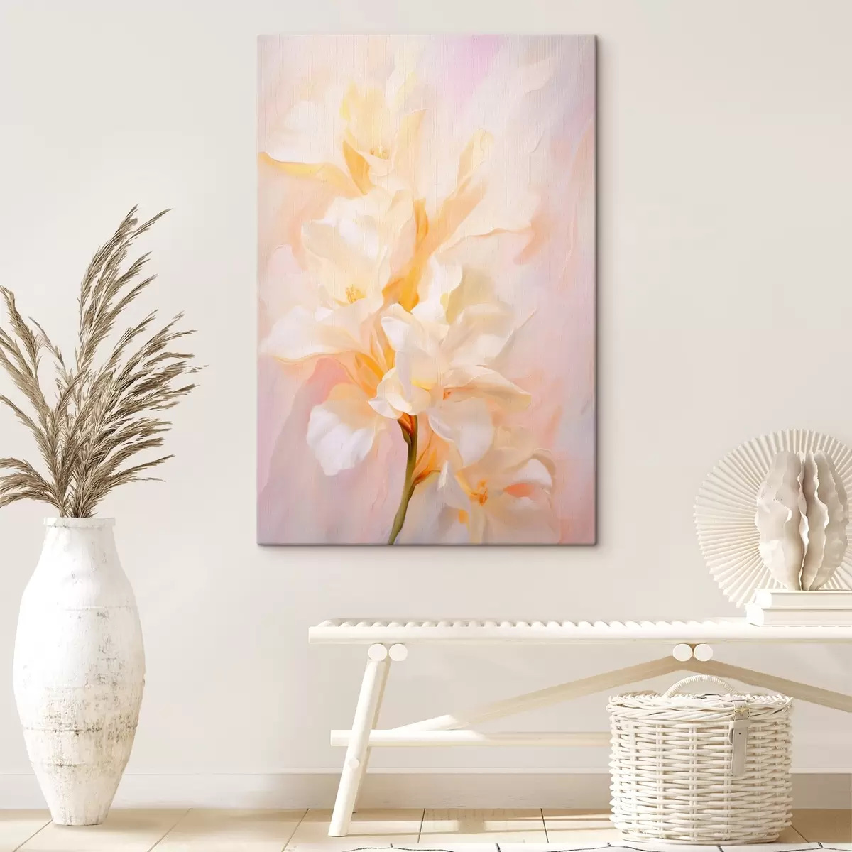 Wandbilder Blumenblüte: abstrakte Skizze in hellen Tönen s45257