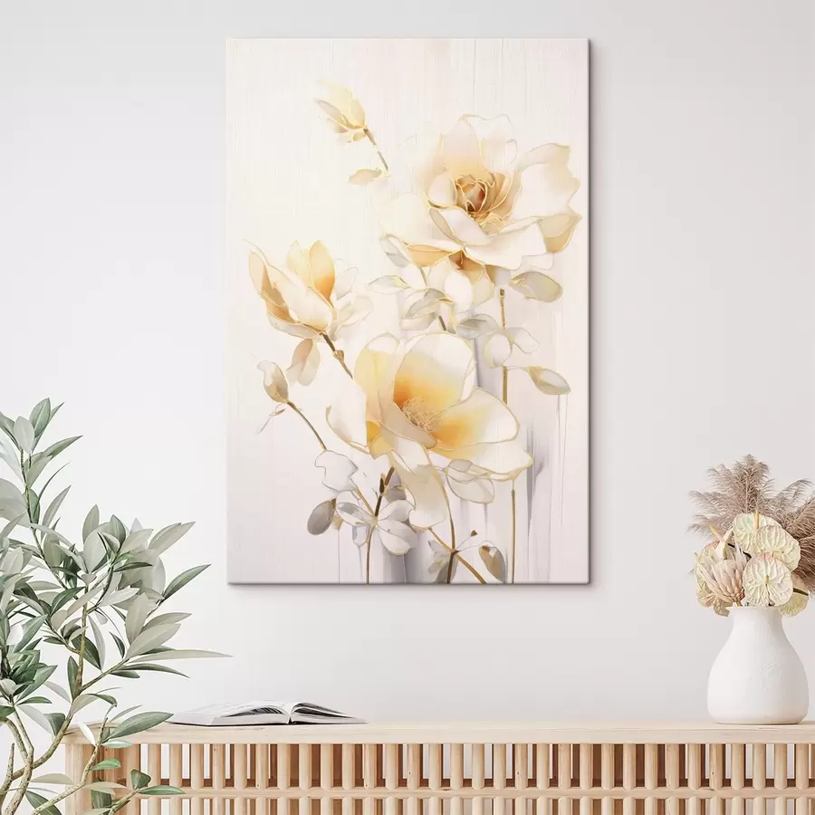 Wandbilder Leichte Blumen: Moderne Kunst mit sanften Tönen s45258