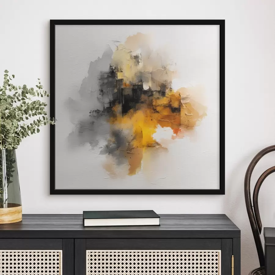 Fototapete Abstrakte Komposition in Orange und Grautönen mit Textur f45238