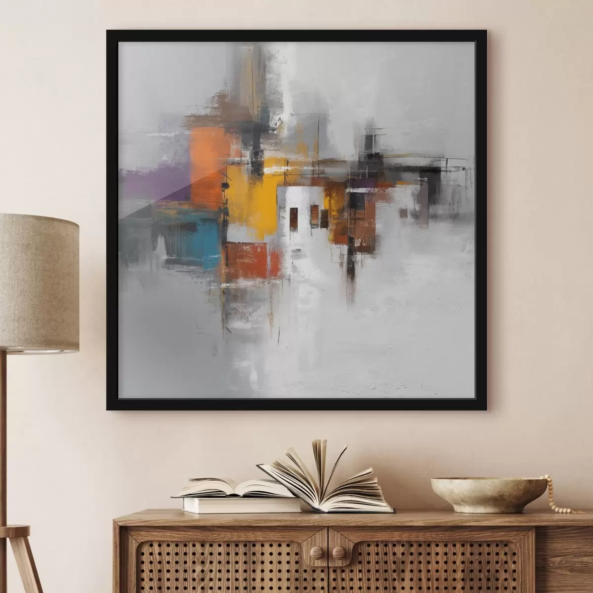 Poster Bunte Abstraktion mit geometrischen Motiven f45239