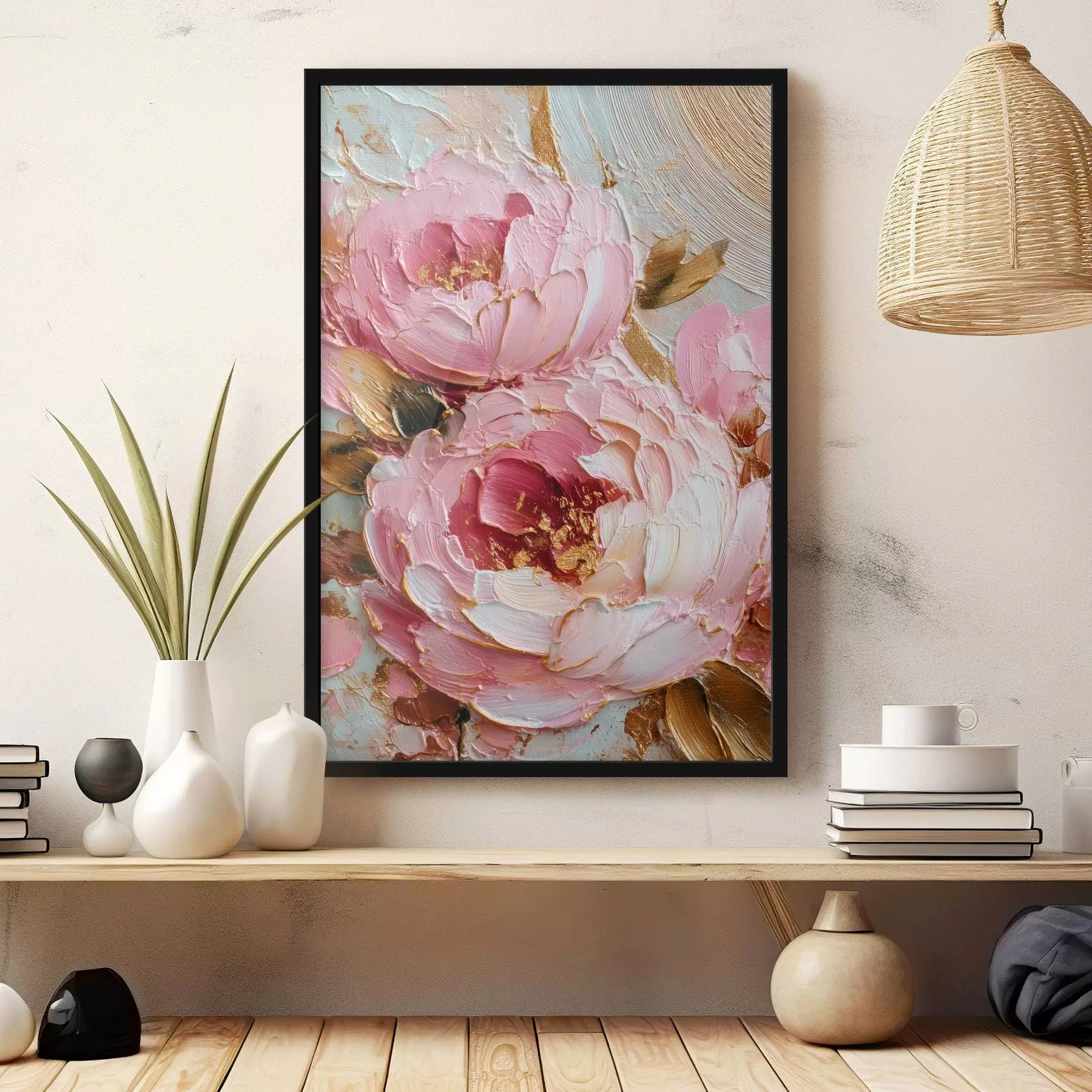 Fototapete Volumetrische Blütenblätter: Impasto-Kunst mit lebendiger Textur f45251