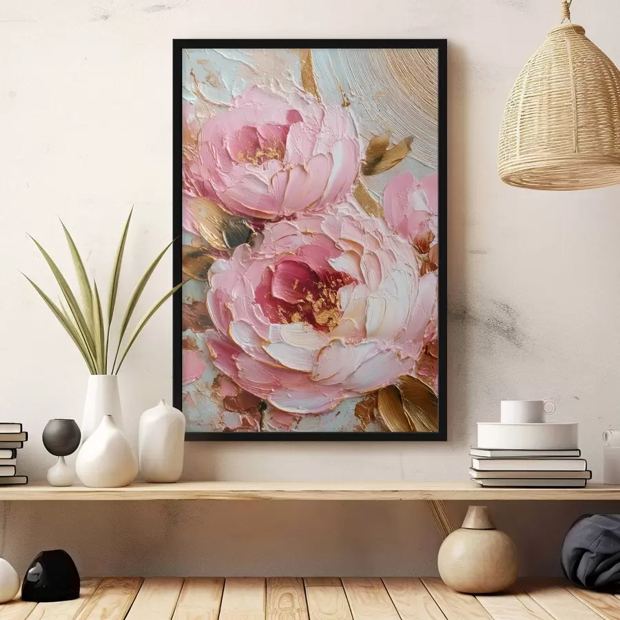 Fototapete Volumetrische Blütenblätter: Impasto-Kunst mit lebendiger Textur f45251