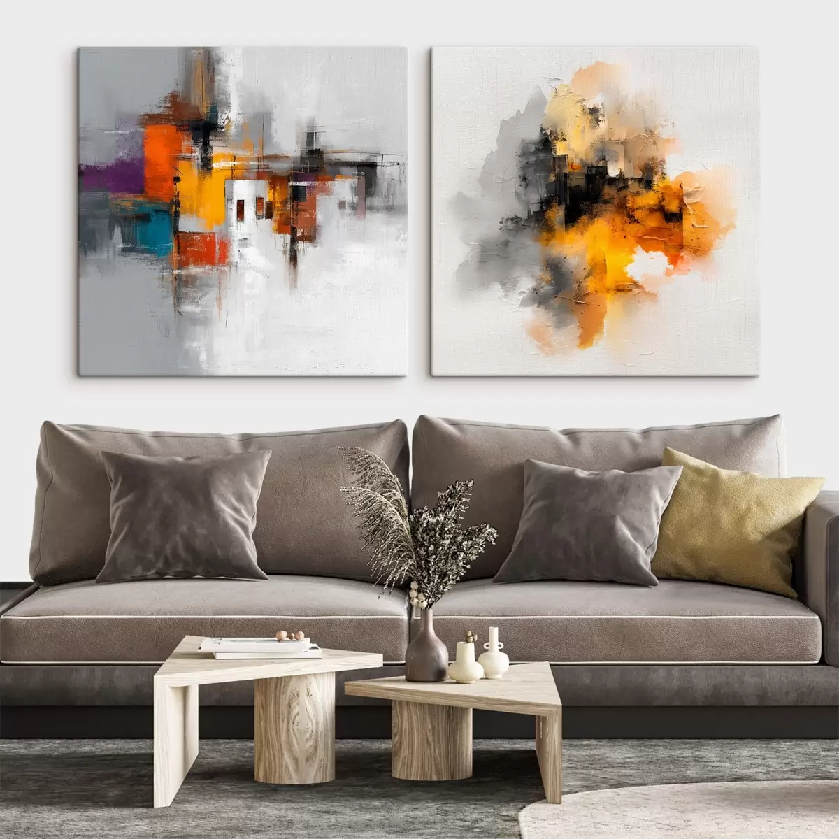 Wandbilder Ausdrucksstarke Stadt: Kunstkomposition mit kontrastierenden Farben m00566