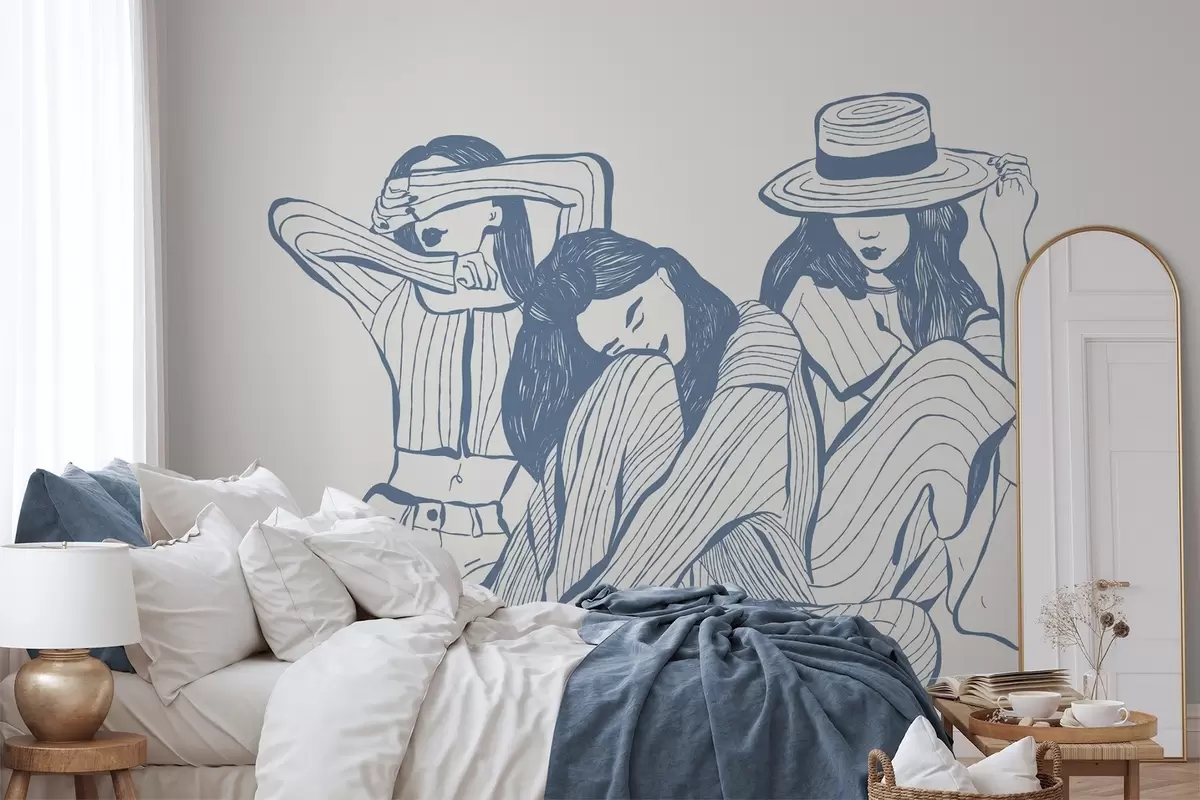 Fototapete Mädchen in Blautönen w04384v1