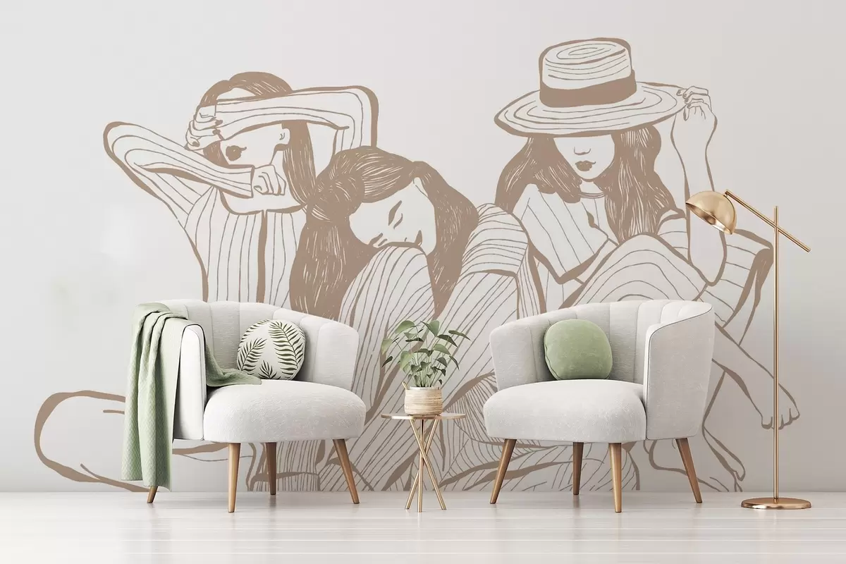 Fototapete Mädchen in Beigetönen w04384v2