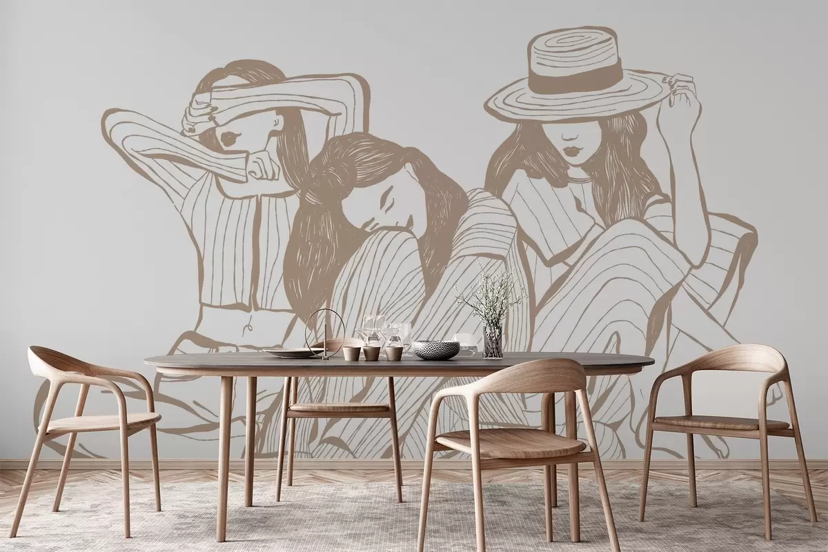 Fototapete Mädchen in Beigetönen w04384v2