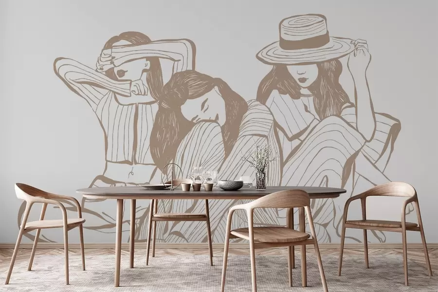 Fototapete Mädchen in Beigetönen w04384v2