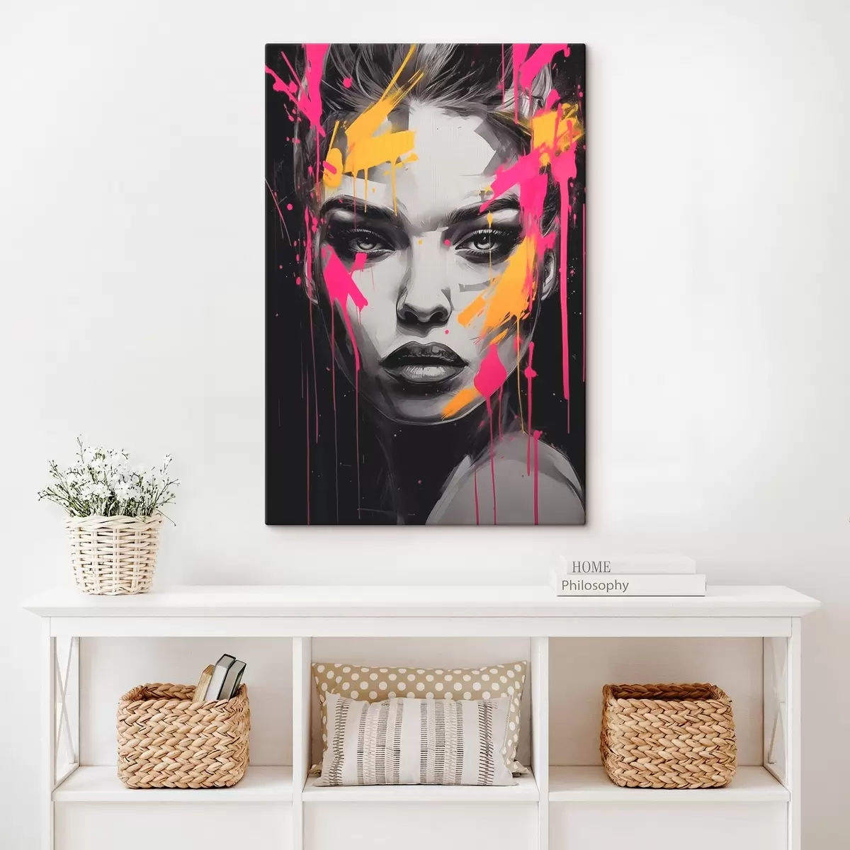 Wandbilder Schwarzes und weißes Frauenporträt s45319