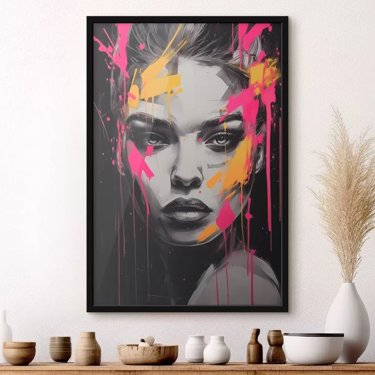 Poster Schwarzes und weißes Frauenporträt f45319