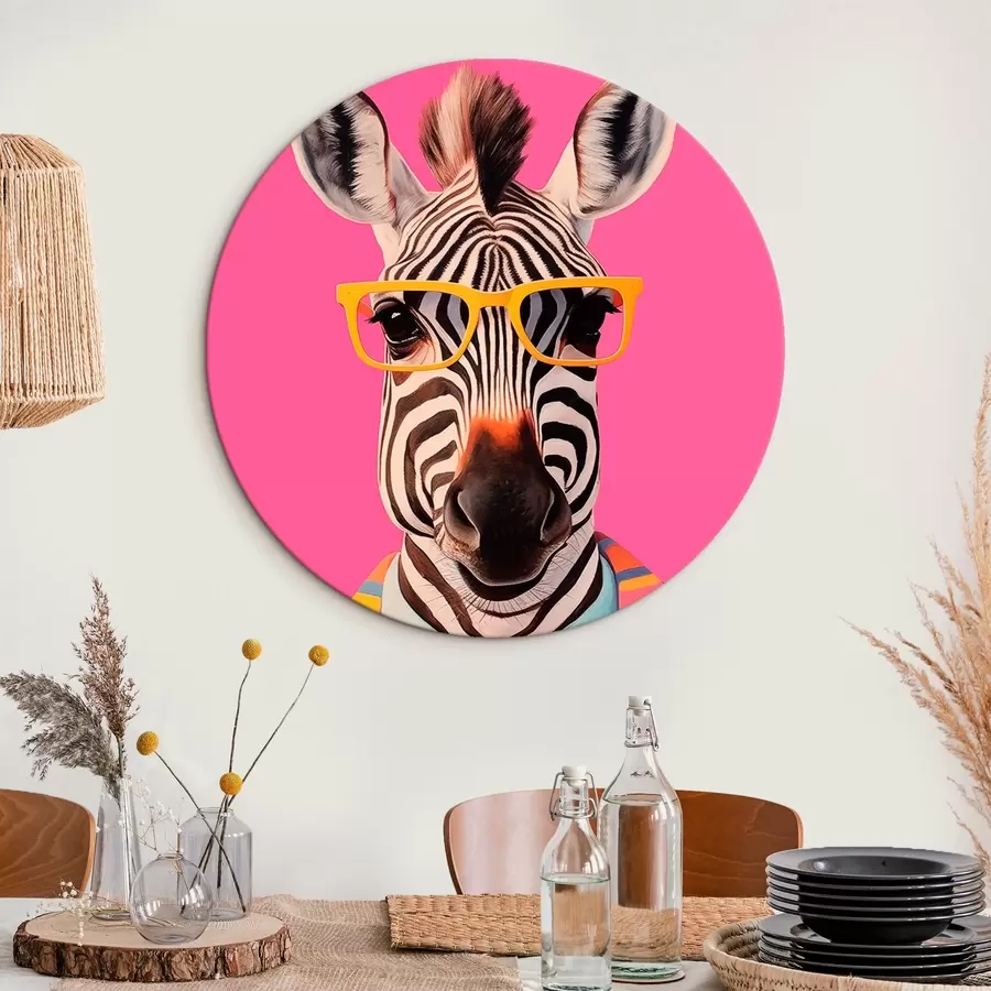 Wandbilder Zebra im Anzug und mit Brille r45307