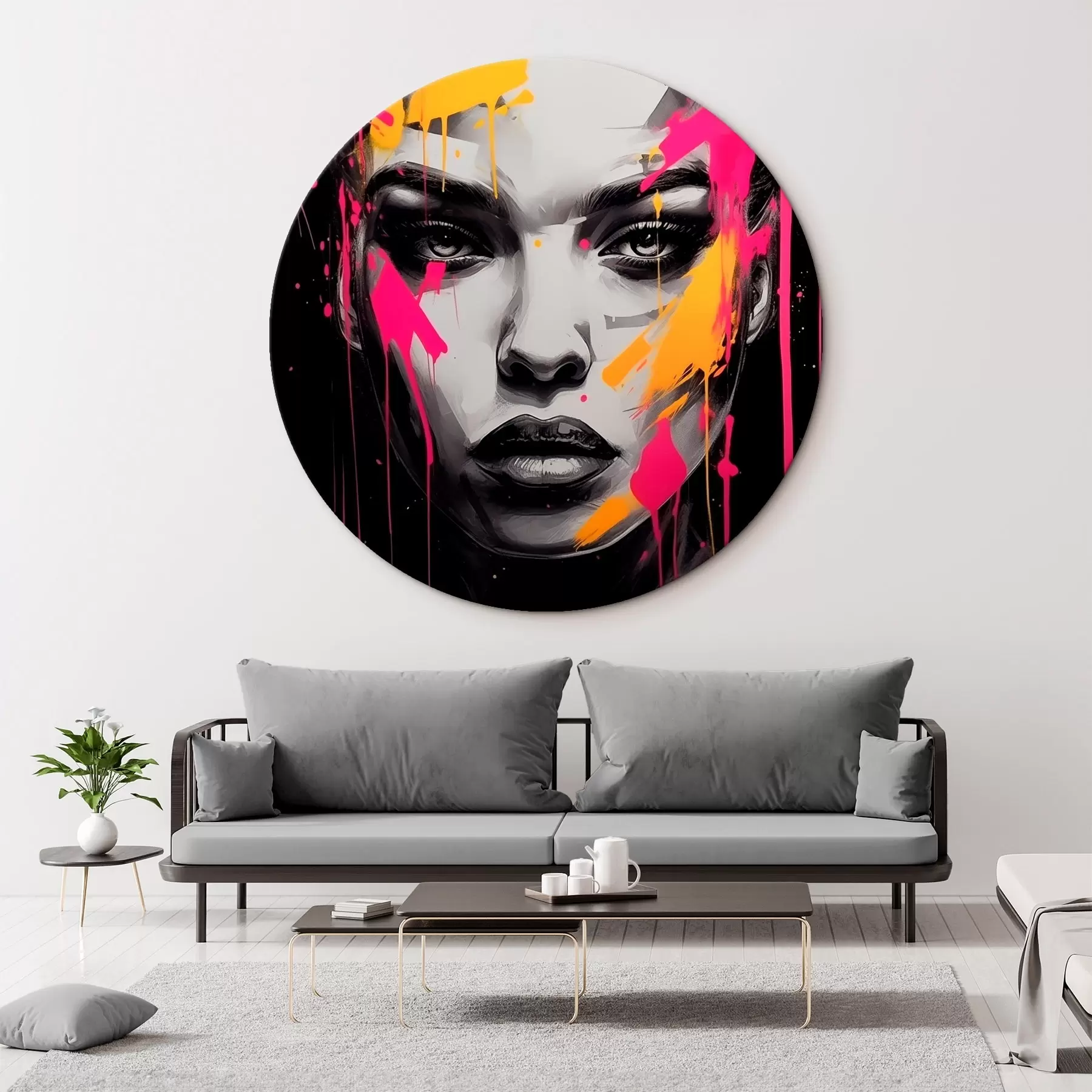 Wandbilder Schwarzes und weißes Frauenporträt r45319