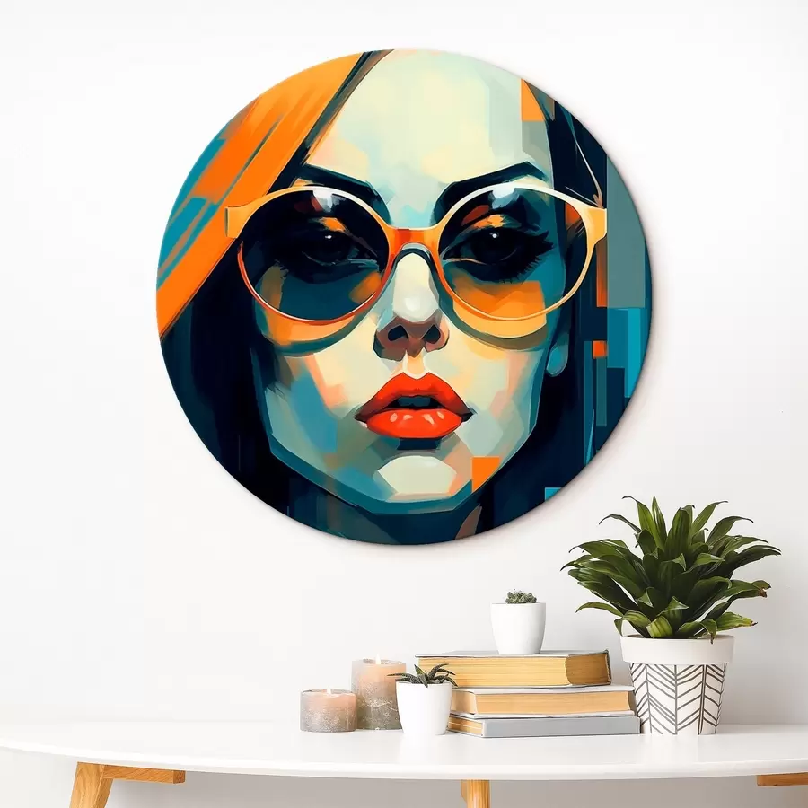 Wandbilder Frau mit Sonnenbrille im digitalen Pop-Art-Stil r45327