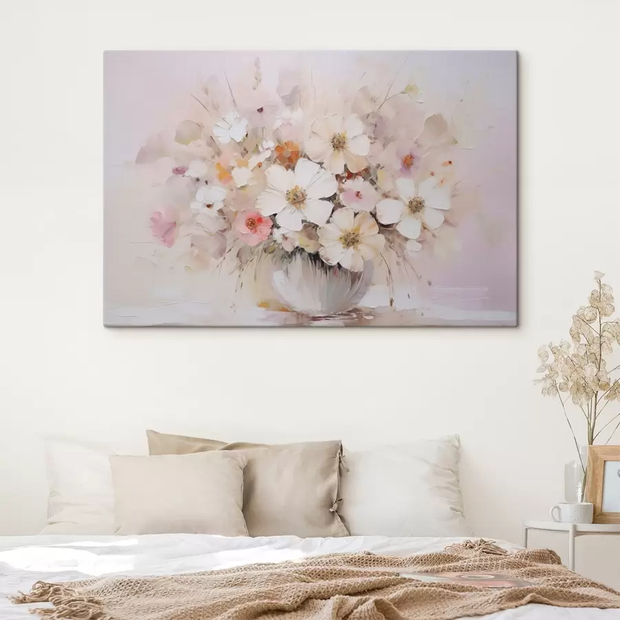 Wandbilder Zarter Blumenstrauß als Nachahmung eines Gemäldes s45347