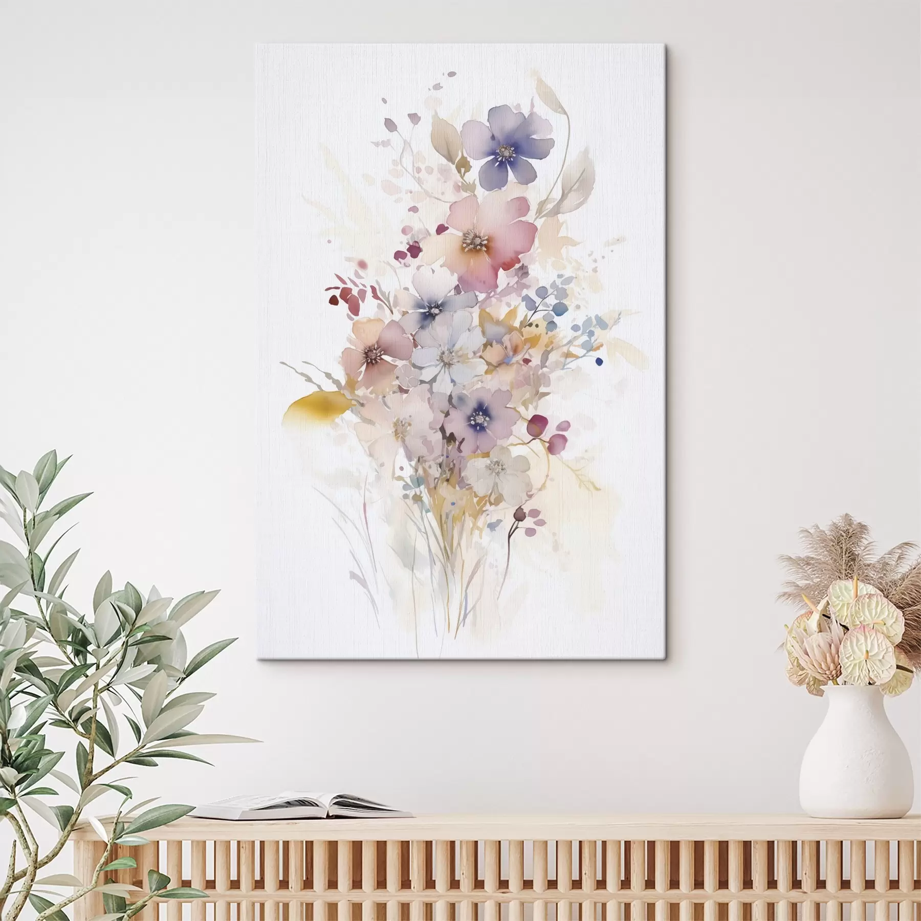 Wandbilder Blumen Nachahmung von Aquarell s45353