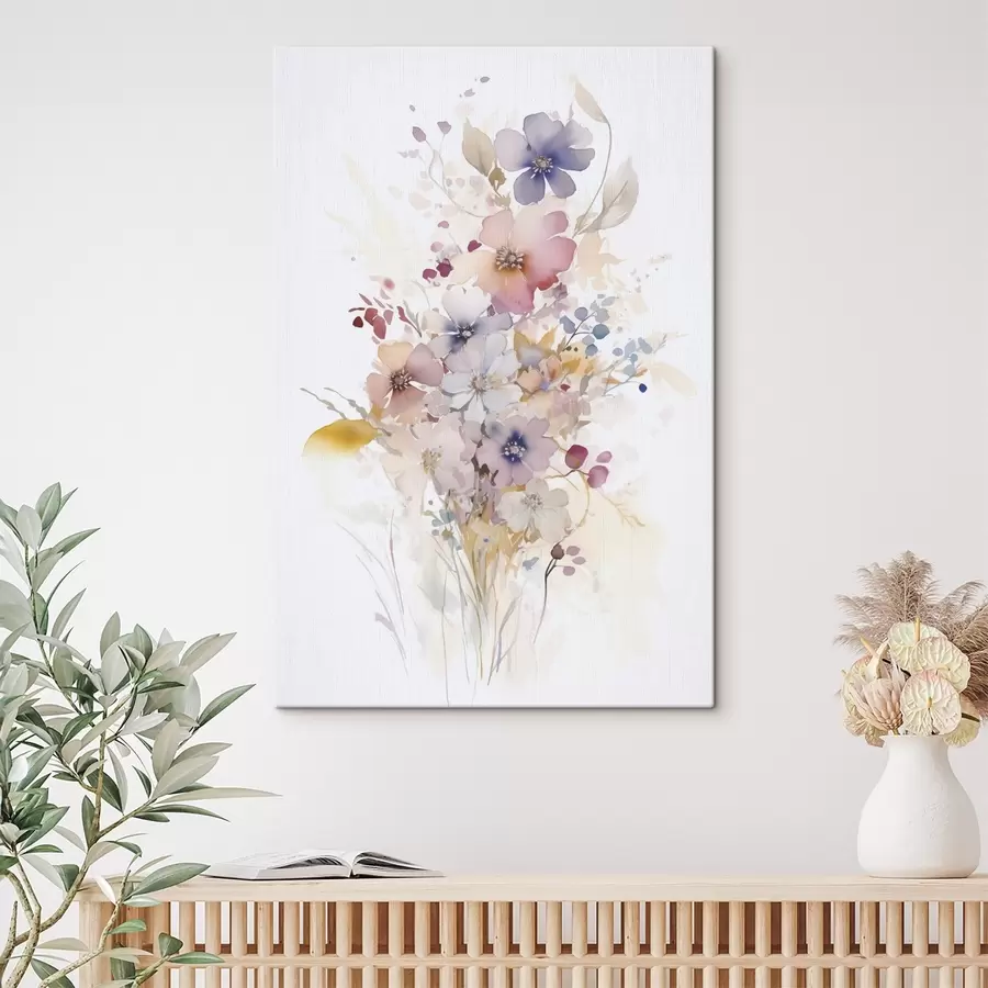 Wandbilder Blumen Nachahmung von Aquarell s45353
